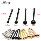 Alisouy 1 шт. 20G 1,522.53 мм Носовая кость серьги-гвоздики Пирсинг Серьга из анодированного цвета розового золота Цвет нос кольцо прямым стержнем для носа ювелирное изделие 0,8 мм