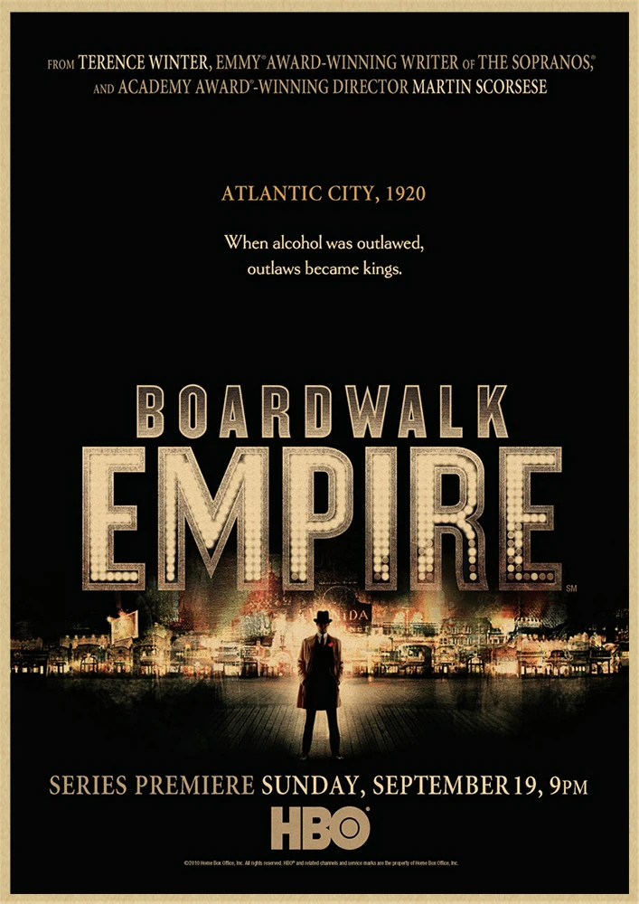 Boardwalk Empire классический постер из крафт бумаги в стиле фильма кафе гостиной