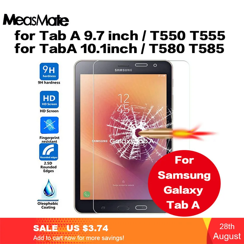 9H Премиум Закаленное стекло для SM-T580 протектор экрана для samsung Galaxy Tab A T550 T555 T580 T585 Защитная стеклянная пленка