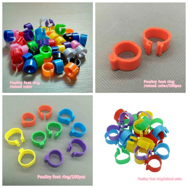 

100pcs/bag plastic foot ring foot ring pigeon quail foot ring farm animal identification tool color foot ring mixed color