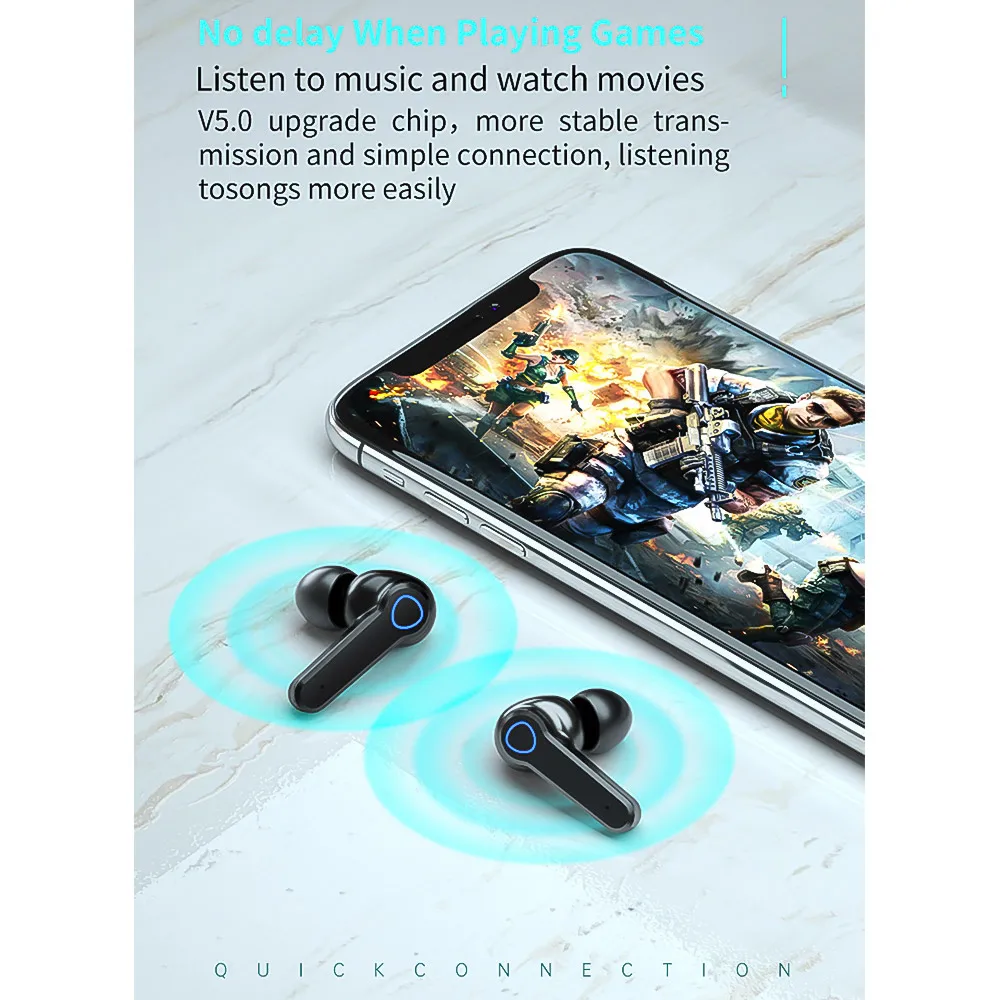 Беспроводные наушники M19 TWS Bluetooth 5 1 Спортивная гарнитура наушники-вкладыши с