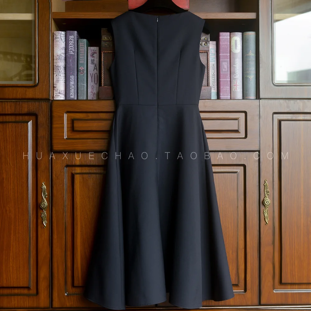 

Worsted Wool Sleeveless Dress 2020 Spring And Autumn New European And American Style Large Swing Mid-length Skirt