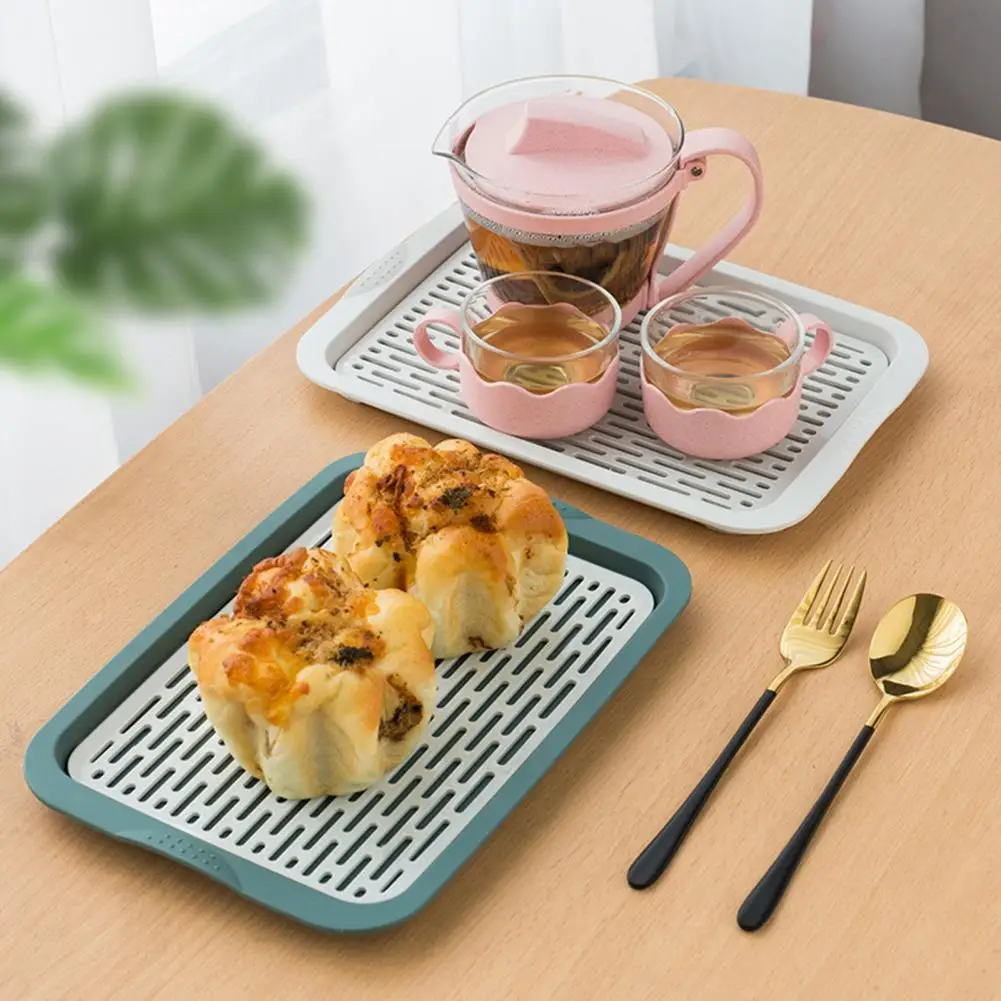 

Plastic Stylish Draining Glass Cup Holder Tray Easy to Clean Drip Tray Multi-purpose for Table