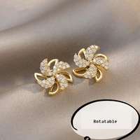 rotatable windmill earrings elegant womens temperament jewelry fashion creative design romantic gifts