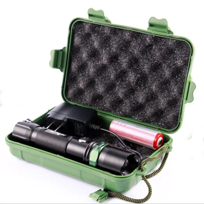 

Led Flashlight Set With Safety Hammer Led Aluminum Alloy Zoom Long-range Glare Flashlight