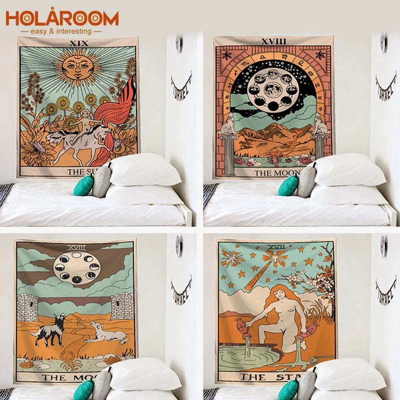 Гобелен Таро с карточками старинные винтажные гобелены колдовство астрология