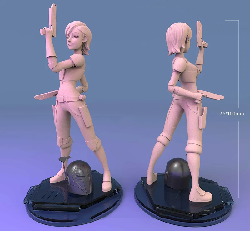 

1/24 75mm 1/18 100mm Resin Model Girl Soldier Figure Unpainted No Color RW-406