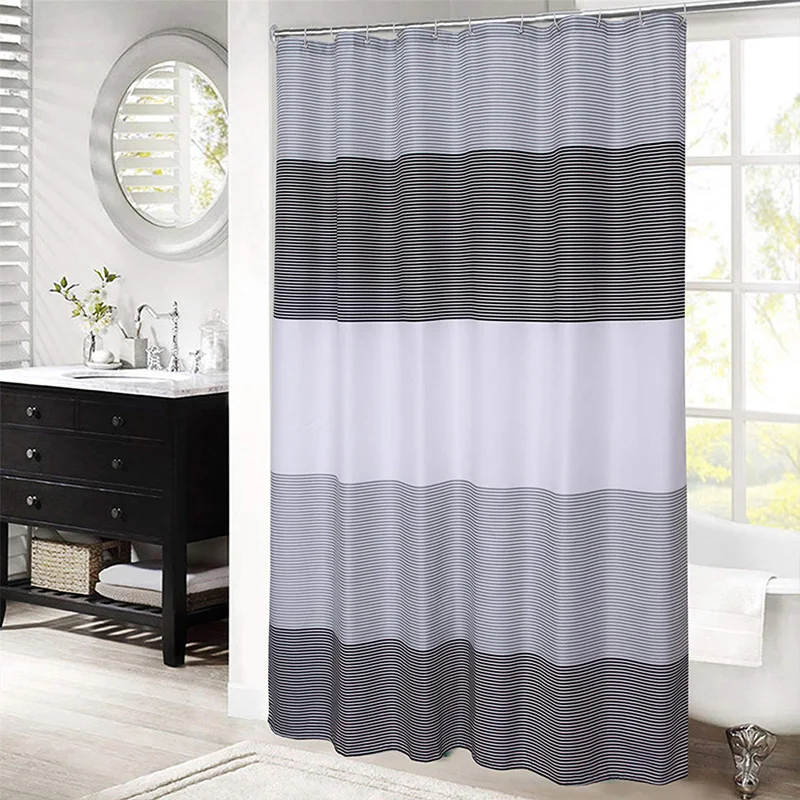 Зеленая занавеска для душа с рисунком листьев современный натуральный