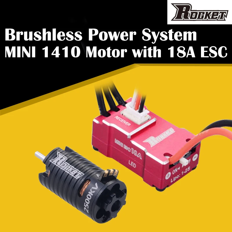 Бесщеточный двигатель Rocket MINI 1410 2500KV с 18A ESC для Kyosho Mr03 Atomic DRZ 1/24 1/28 1/32 RC Mini Z Drift