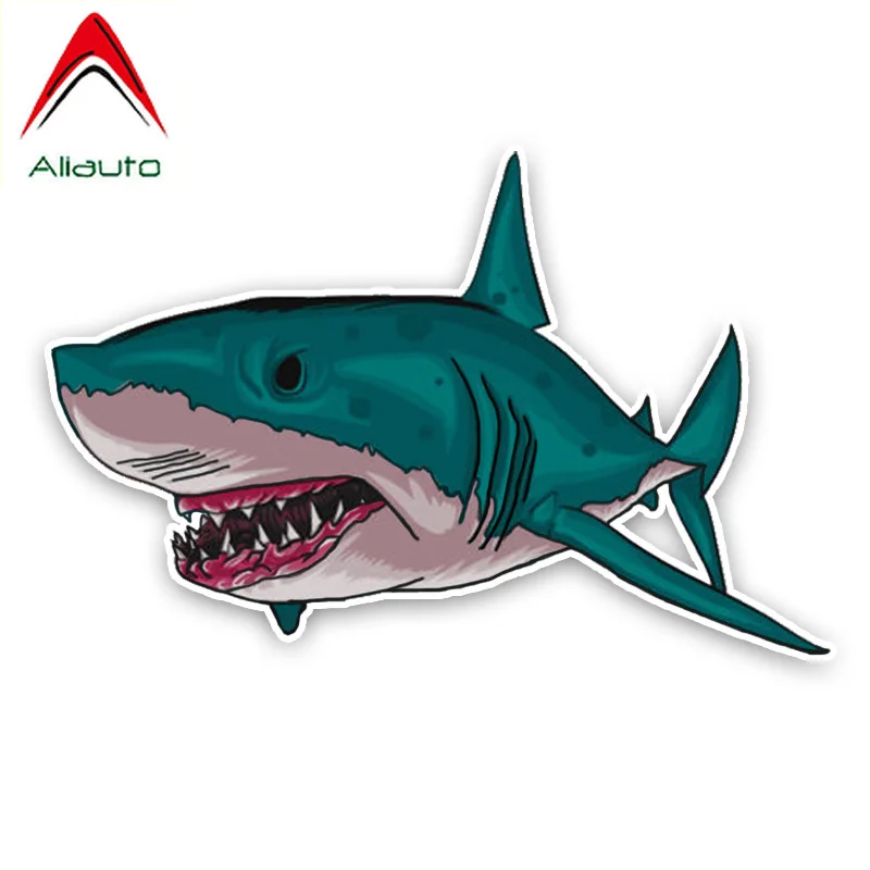 

Автомобильная наклейка Aliauto с ужасами, интересная агрессивная Акула, мультяшное цветное украшение из ПВХ, индивидуальная Водонепроницаема...