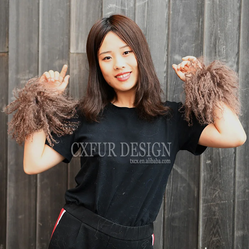 CX-A-47M модная женская монгольская манжета из меха ягненка с нарукавником