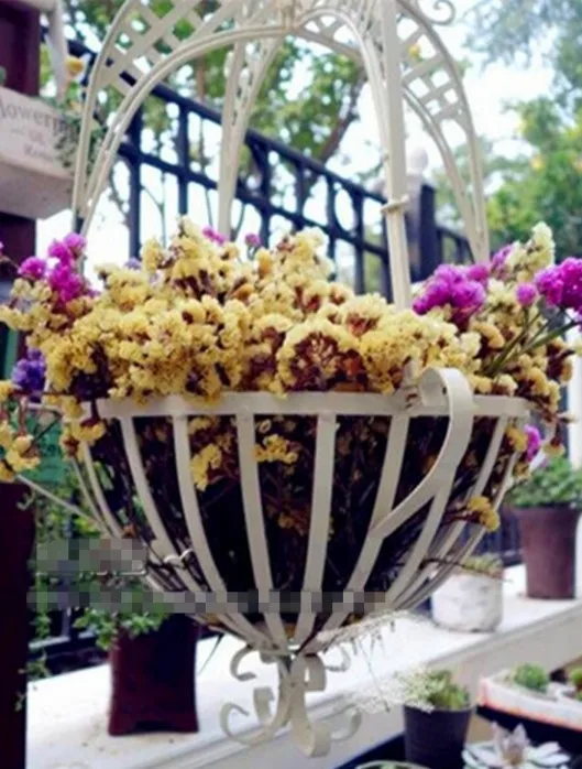 

handcrafted rustic retro decorative metal hanging basket planters