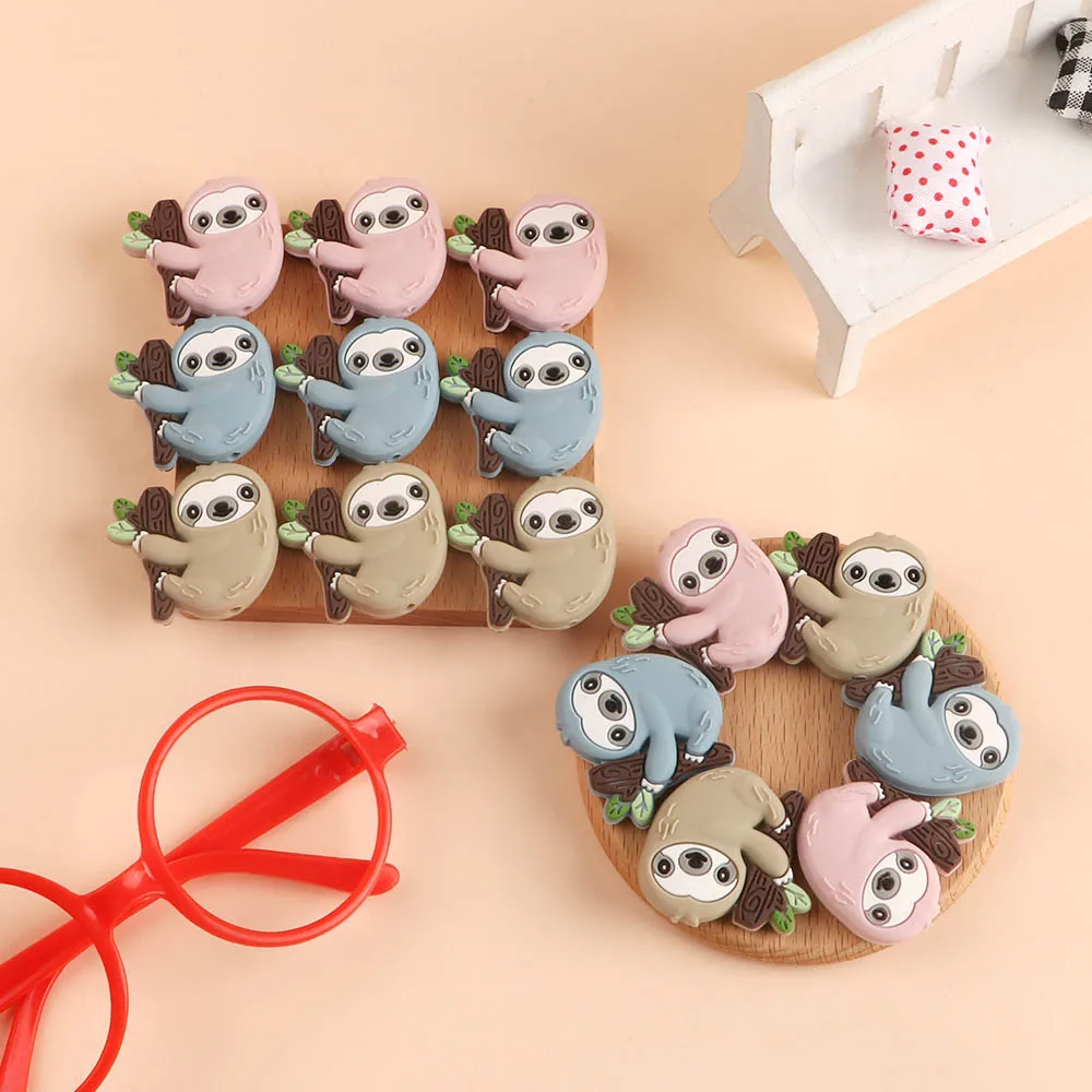 Kovict-Mini cuentas de silicona de dibujos animados, colgantes de silicona de grado alimenticio, accesorios de cadena de chupete, juguetes molares para beb&eacute;, 6/10 Uds.-1
