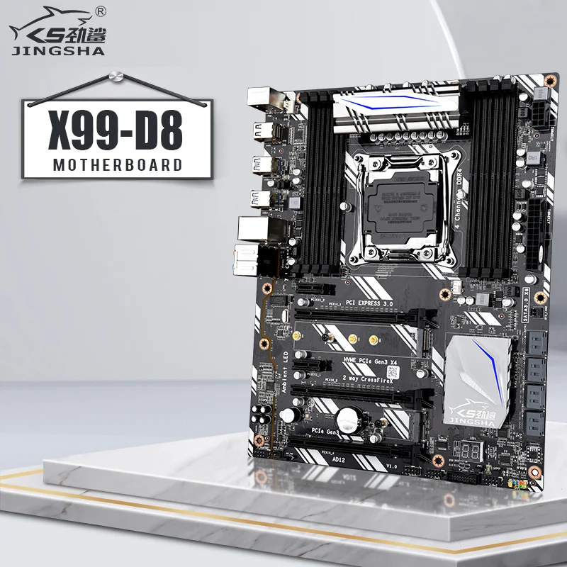 X99 D8 игровой Материнская плата Intel LGA2011-3 V3 V4 все серии DDR4 rec 128 ГБ M.2 NVME Wi-Fi USB3.0