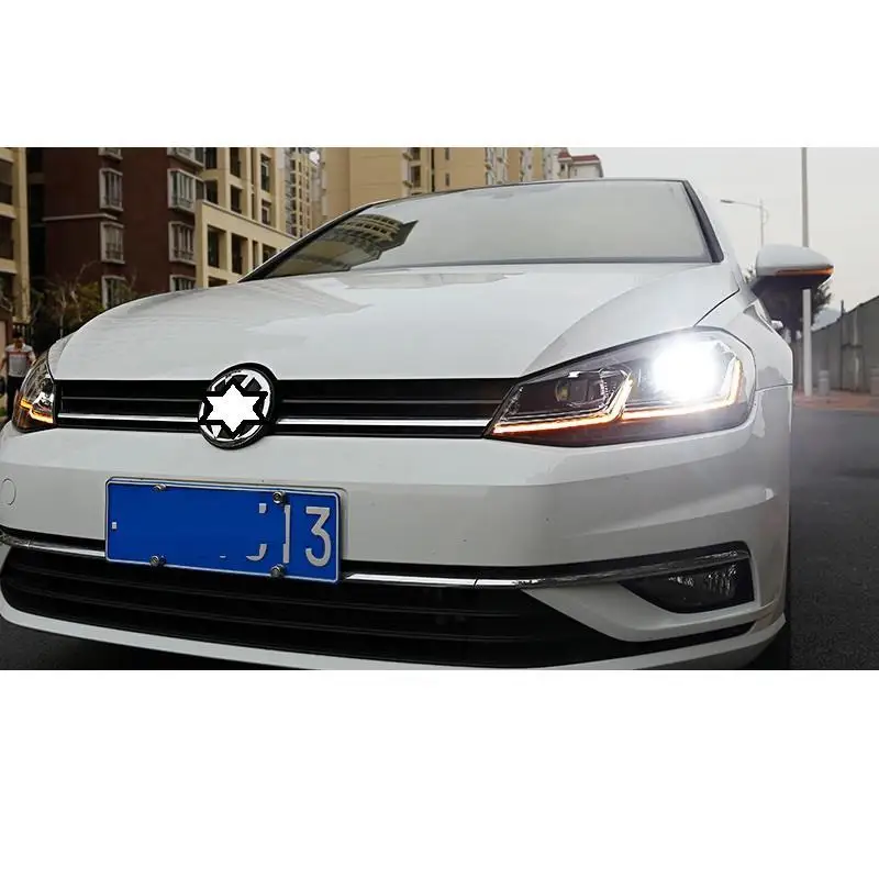 Cob Стайлинг Neblineros Para Авто дневные ходовые части Автомобильные светодиодные фары автомобильные фары в сборе 18 для Volkswagen Golf 7