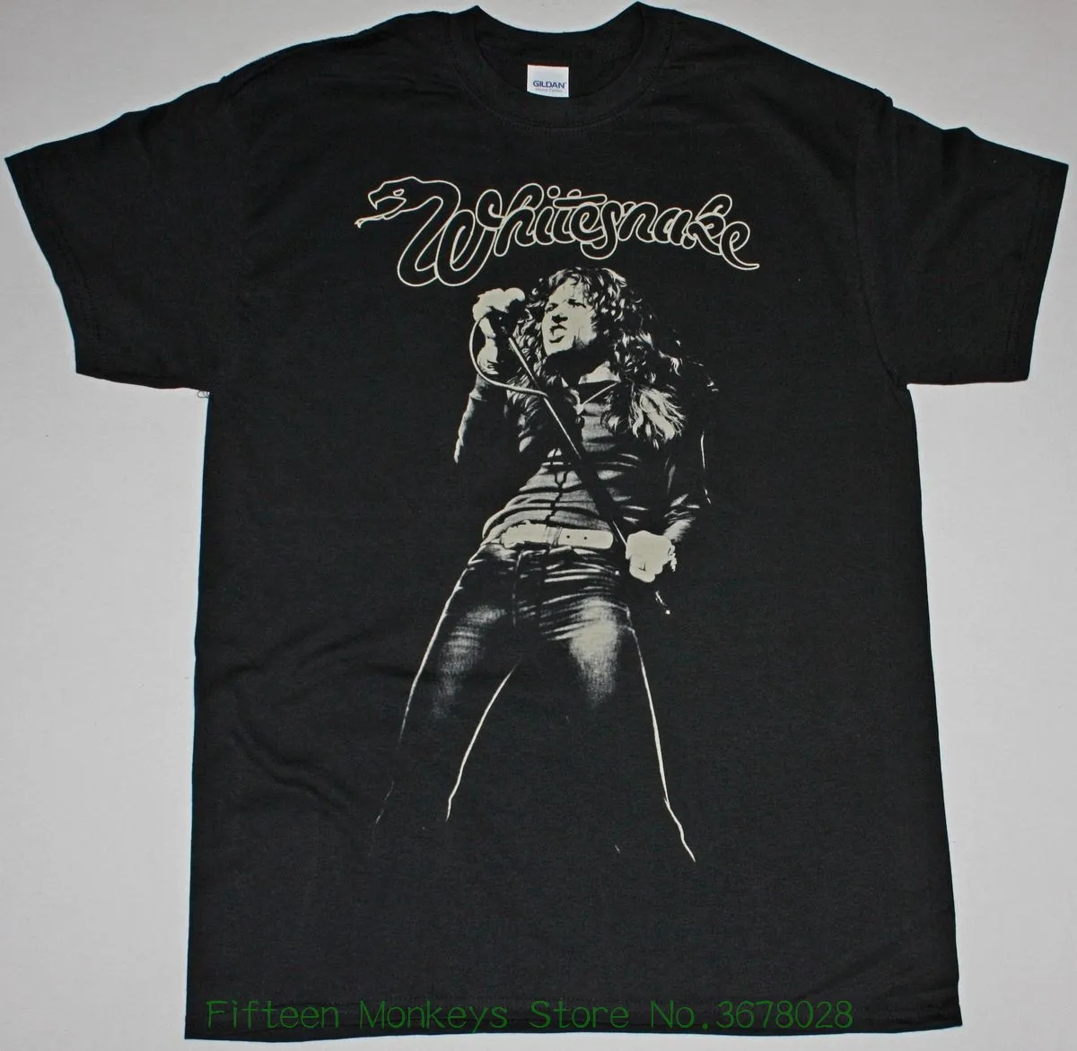 

Printed T-Shirt Pure Cotton Men Whitesnake David Coverdale Black T Shirt Deep Purple Rainbow Hard Rock S Xxl