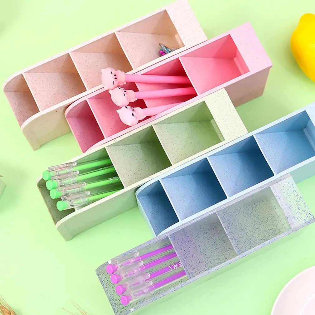

Hot Sales 1 Pieces Inclined Pen Pencil Holder Stationery Storage Box Creative Fashion Multi-Function Office Desk Storage Box