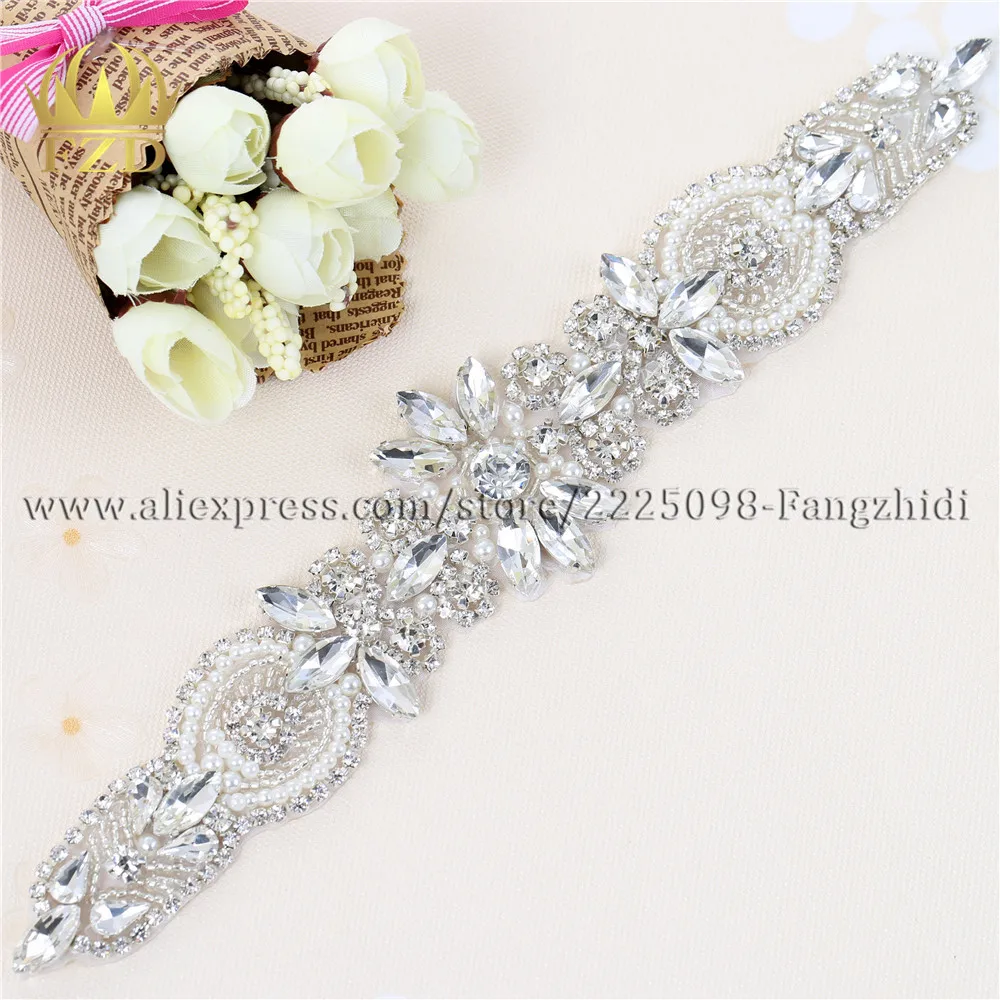 (30 шт.) оптовая продажа аппликация из страз для свадебного платья кристально