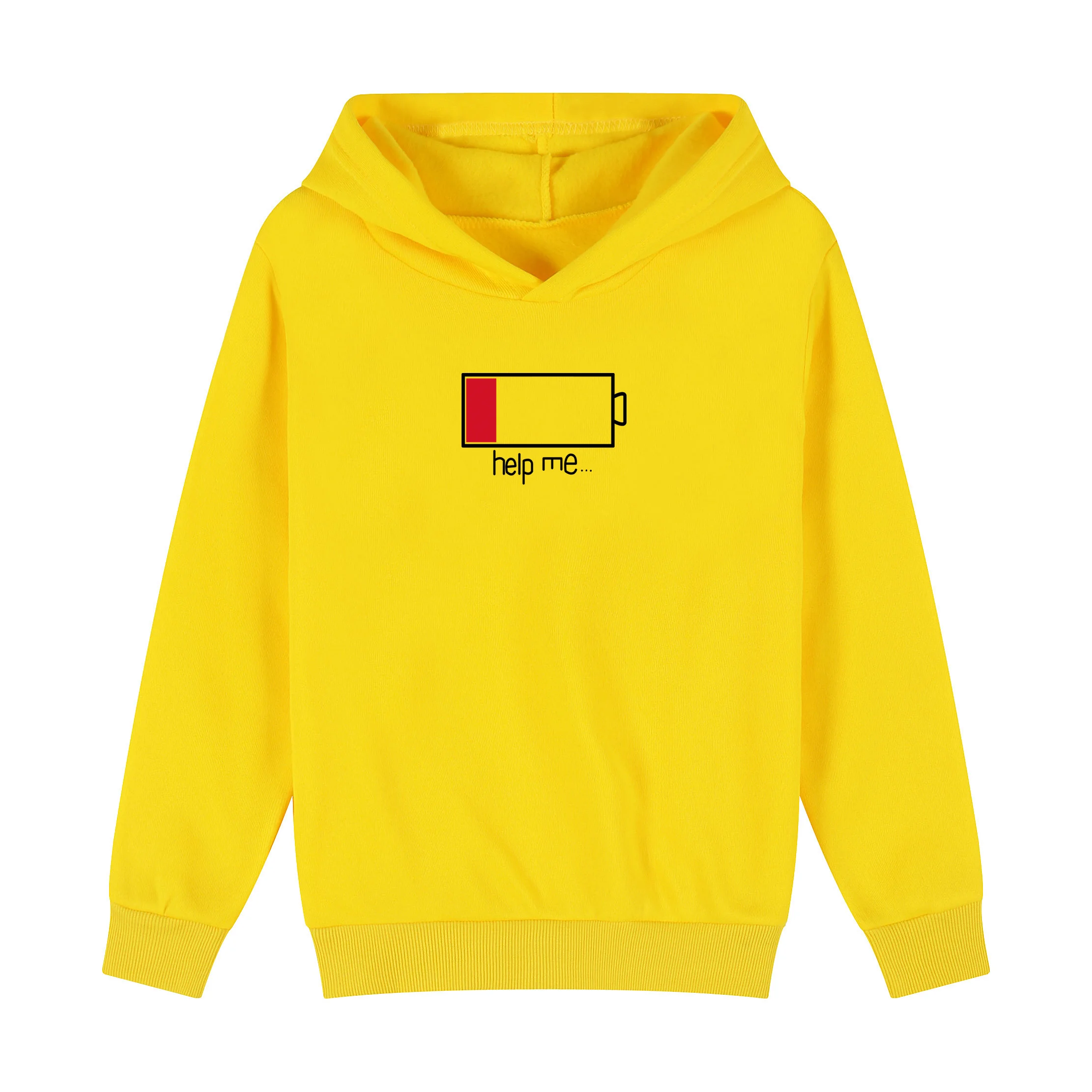 

Cute hoodie sweatshirt Children's clothing men's and women's fashion battery low Red Black Grey pink Autumn hip hop hoodie casua