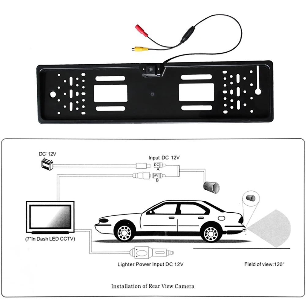 

4 LED Night Vision License Plate Frame Car Rearview Camera Rear View Video Vehicle Camera Backup Reverse Camera Parking Camera