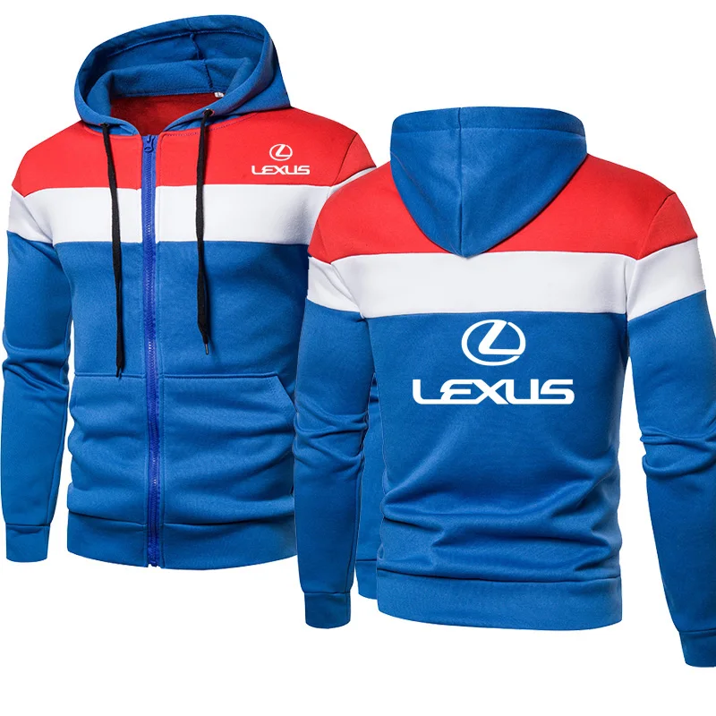 

Casual Men's jackets Lexus Car Logo Printing Spring Autumn Splicing Men's Sweatshirt High Quality Cotton Men's Zip Jacket