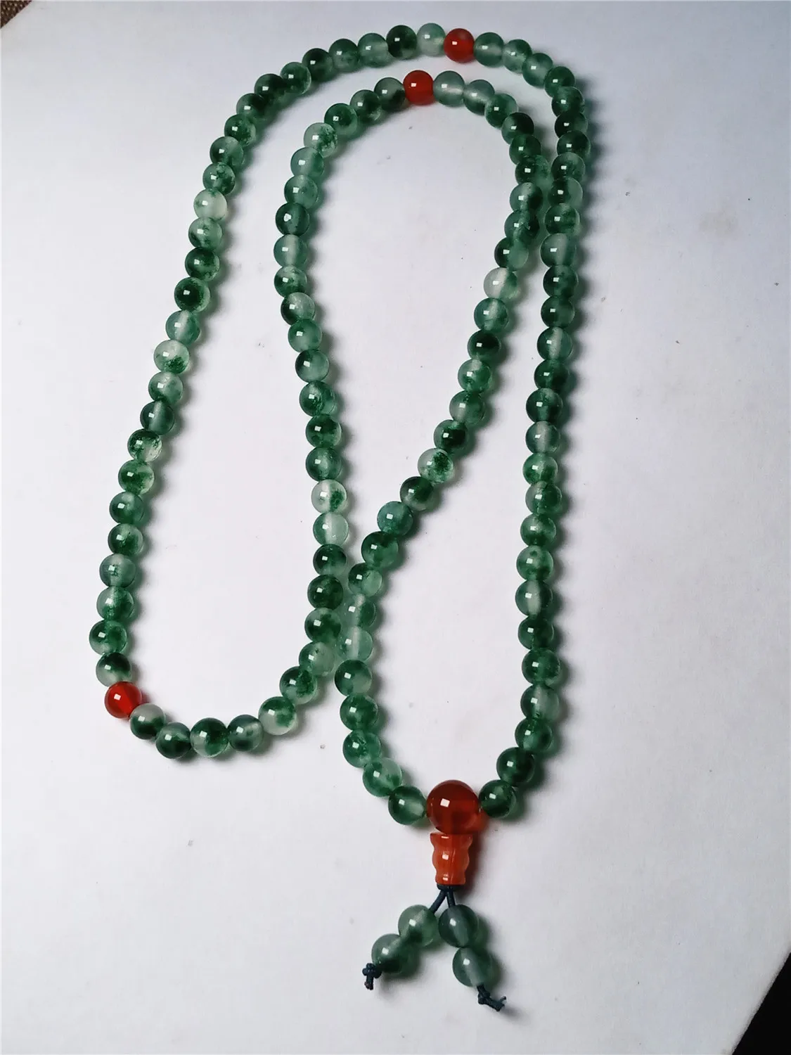 LETSFUN натуральные 6 мм 108 бусины для молитвы цветок зеленый нефрит буддийский Мала