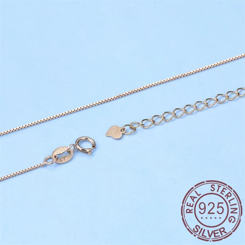 Классическая Базовая цепочка 100% натуральная 925 пробы серебряная застежка