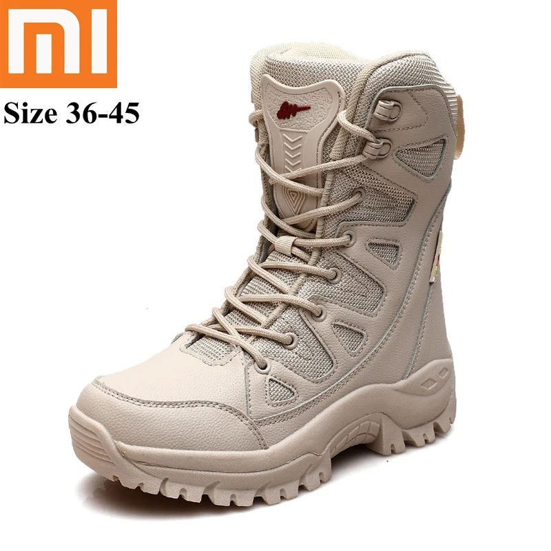 Xiaomi Men and women Couple Hiking shoes Round Ankle Boots Toe Fashion Quality Mid-Calf Boots Plush Winter Platform Boots 795