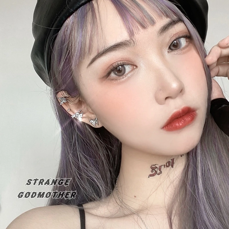 Странный крестной Ins бабочки серьги гвоздики из стерлингового серебра женские