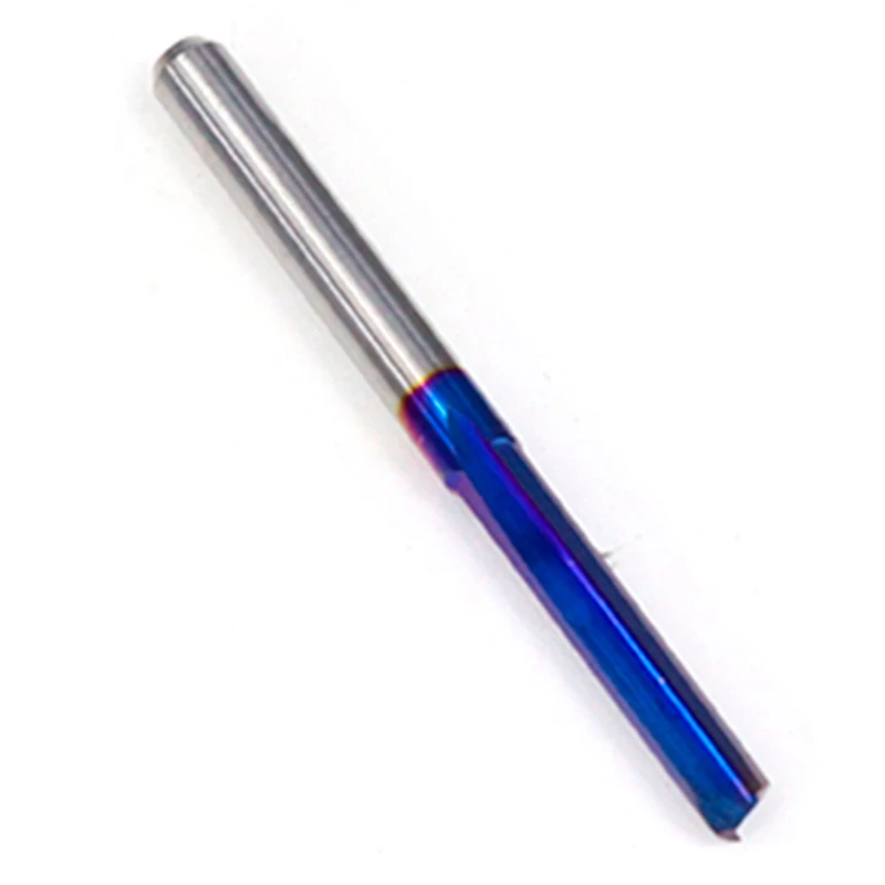 10Pcs Straight Milling Cutter 3.175 Shank Nano Blue Coated 2 Flute Carbide End Mill for Wood Plastic CNC Engraving Bit | Инструменты