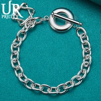 urpretty 925 sterling silver hollow star ot chain bracelet for man women wedding engagement charm party jewelry gifts