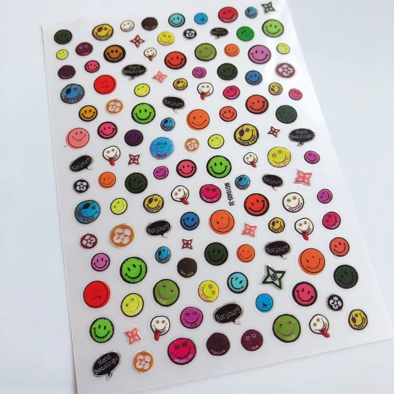 Мультяшное улыбающееся лицо солнце цветок 3D наклейка на тыльную сторону для