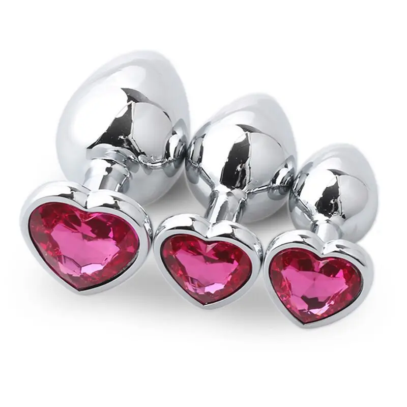 100% Handmade Heart Small Anal Plug Booty Beads Stainless Steel+Crystal Jewelry Sex Toys Adult Products Butt For Women Man | Красота и