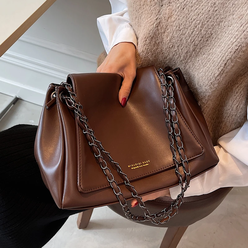 

Винтажная большая сумка для подмышек, новинка зимы 2021, Высококачественная женская дизайнерская сумка из искусственной кожи, роскошная брен...