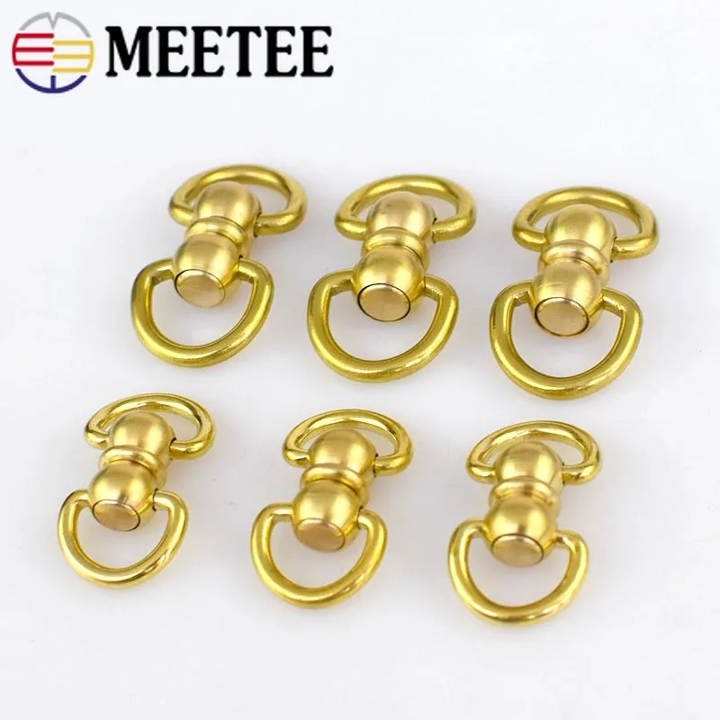 2/5pcs Solid Brass Rotated Double D Swivel Ring Chain Wallet Key Connector Metal Buckle Snap Hook DIY Leather Crafts KY292 | Дом и сад