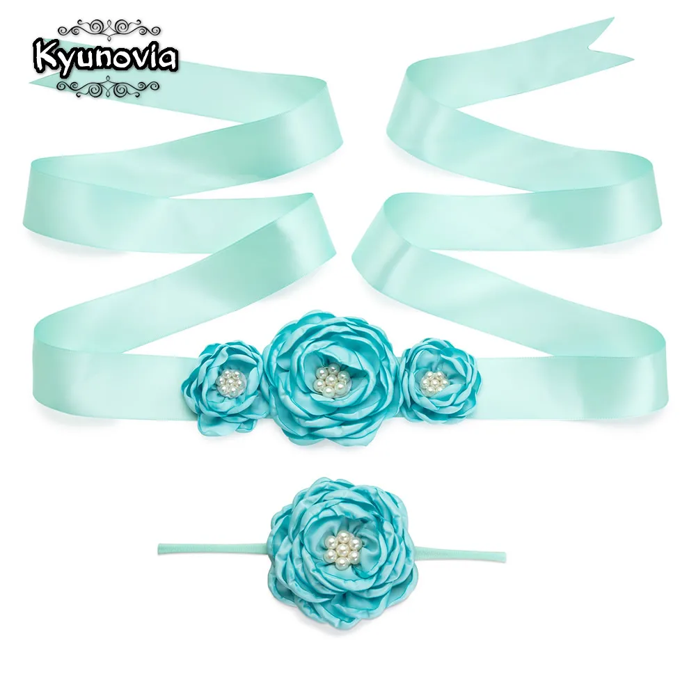 Оригинальная Новинка Платье с цветочным узором для девочек поясом и оголовье