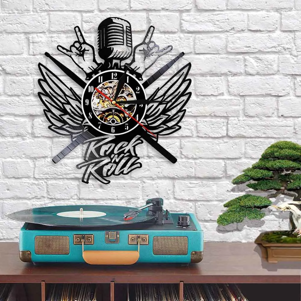 Настенные виниловые часы Rock N Roll декор для дня рождения подарки в стиле рок n