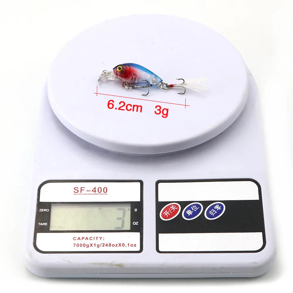 JOSBY Wobbler Fshing gear Carp Fishing spinners crankbait feeders lures pesca Floating Deep Diving 0.1m-0.3m 3g/6.2cm Hook 10
