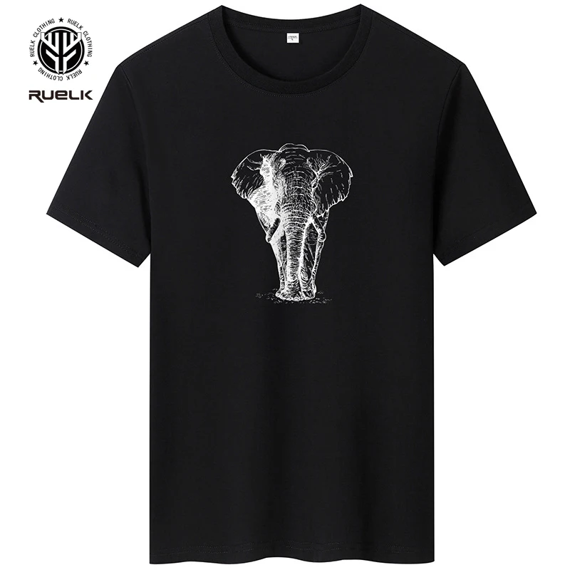 

RUELK Summer New Fashion T-shirt Men's Trend Animal Print T-shirt Casual Cool Street Clothing T-shirt Couple Hip-hop T-shirt Men