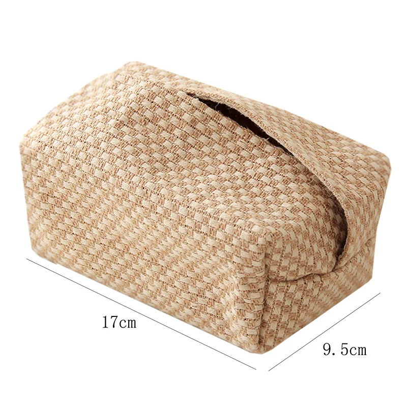 

Cotton And Linen Pumping Box Fabric Simple Weaving Homestay Decoration Toilet Paper Storage Beige Apricot Photo Prop