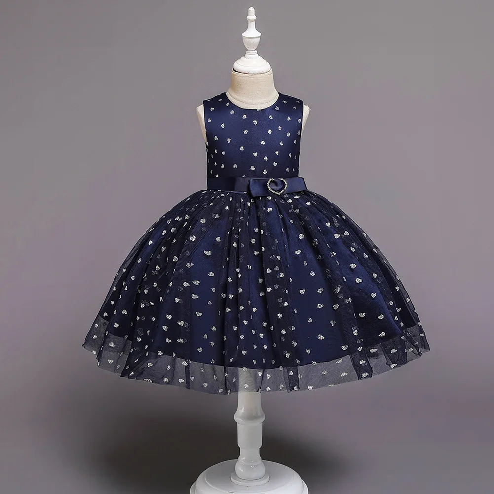 

Children's mesh dress summer new green Princess Dress Girls' gilded love dress kids clothes girls autumn clothes