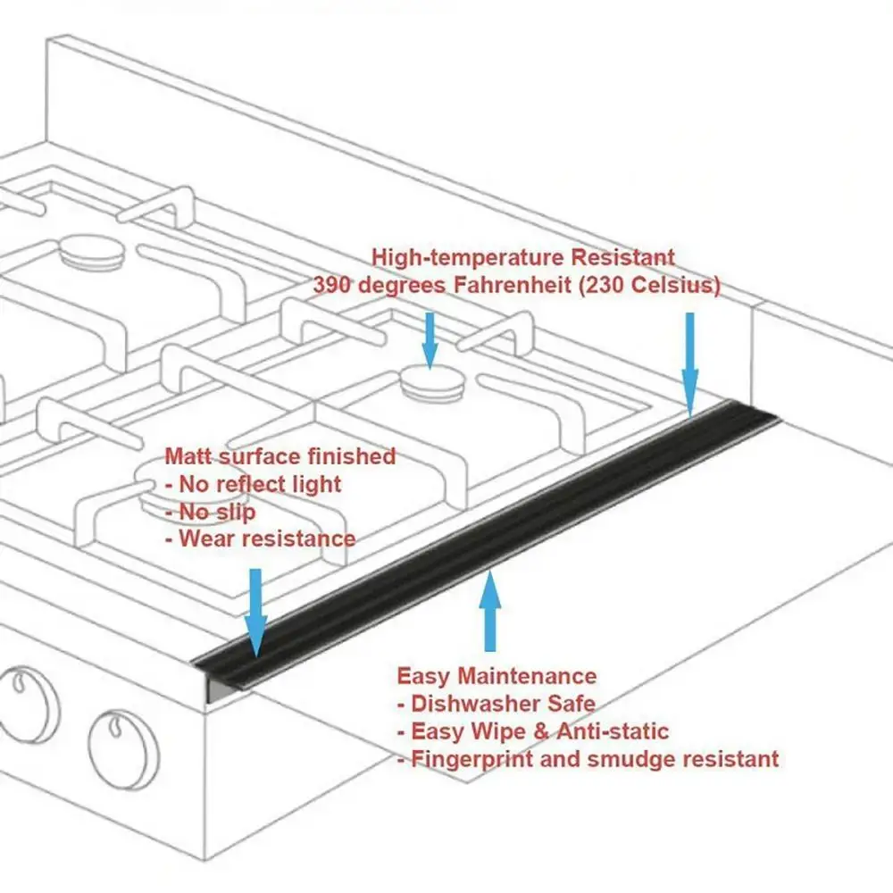 YCOO силиконовая плита счетчик крышка зазора 25 дюймов защита от разлива уплотнения