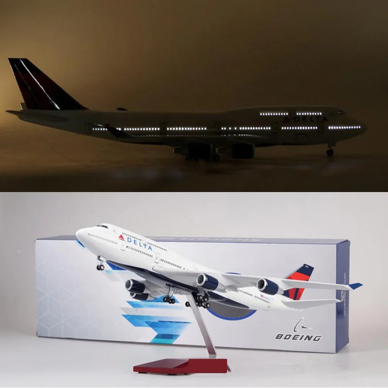 1/150 масштаб 47 см самолет Boeing B747 самолет DELTA авиакомпания Модель W светильник литой под давлением пластиковый полимерный самолет для сбора