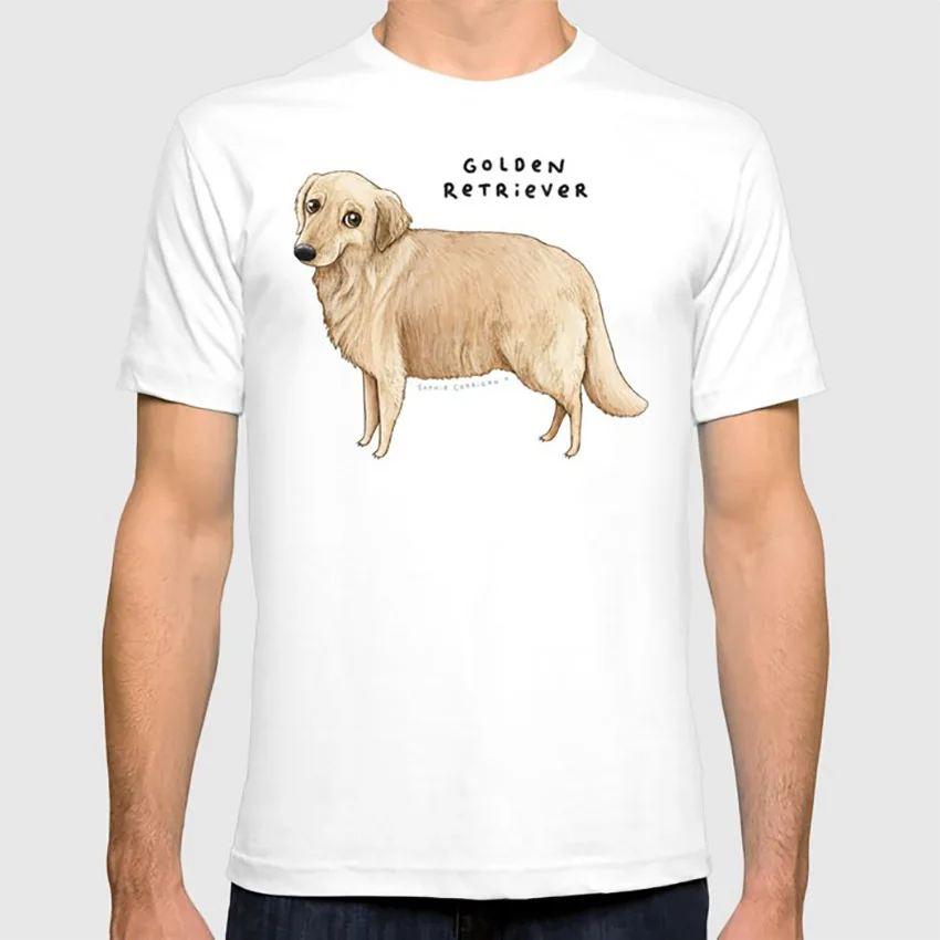 Золотой ретривер футболка золотой Лабрадор собака лаборатория щенок желтый doge