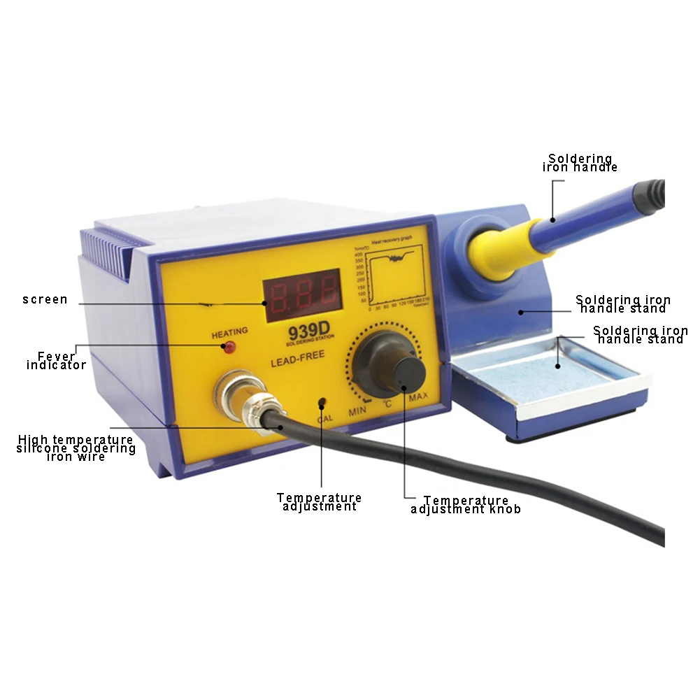 

Constant Temperature Welding Equipment LCD Constant Temperature Lead-free Weld Station Anti-static Soldering Iron 60W