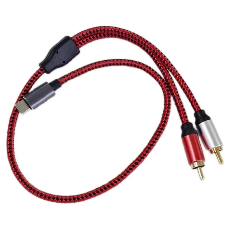 Тип c папа 2 RCA Мужской Аудио кабель USB C 2Rca Jack для телефона динамик ноутбук домашний
