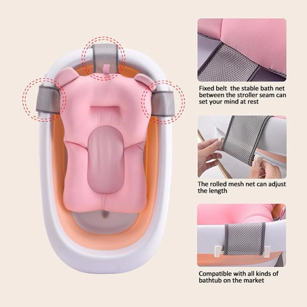 Мультфильм Draagbare Baby Douche Bad Pad Противоскользящий плохой коврик Pasgeboren Veiligheid Bad Ondersteuning Kussen Opvouwbaar мягкий Kussen