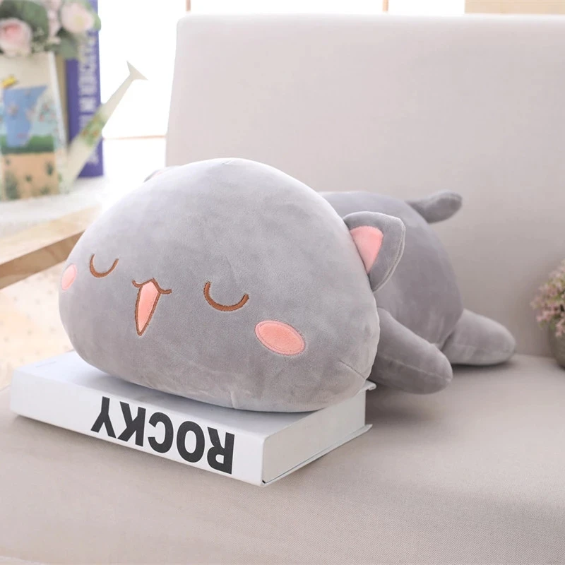

35-65 Kawaii Lying Cat Plush Toy Stuffed Cute Cats Doll Lovely Animal Pillow Soft Cartoon Toys for Children Girls Christmas Gift
