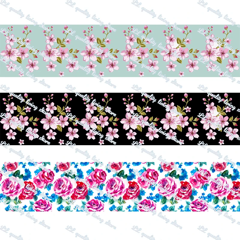 Корсажная лента с цветочным принтом 22 мм 25 38 Подарочный бант товары для свадебной