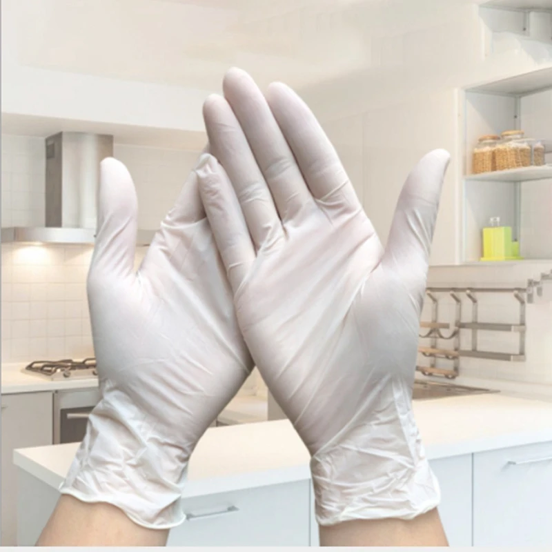 1 коробка одноразовые латексные перчатки белые Нескользящие кислотные и